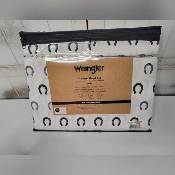NWT Wrangler Twin Sheet Set Horseshoe Patterned - Picture 4 of 4